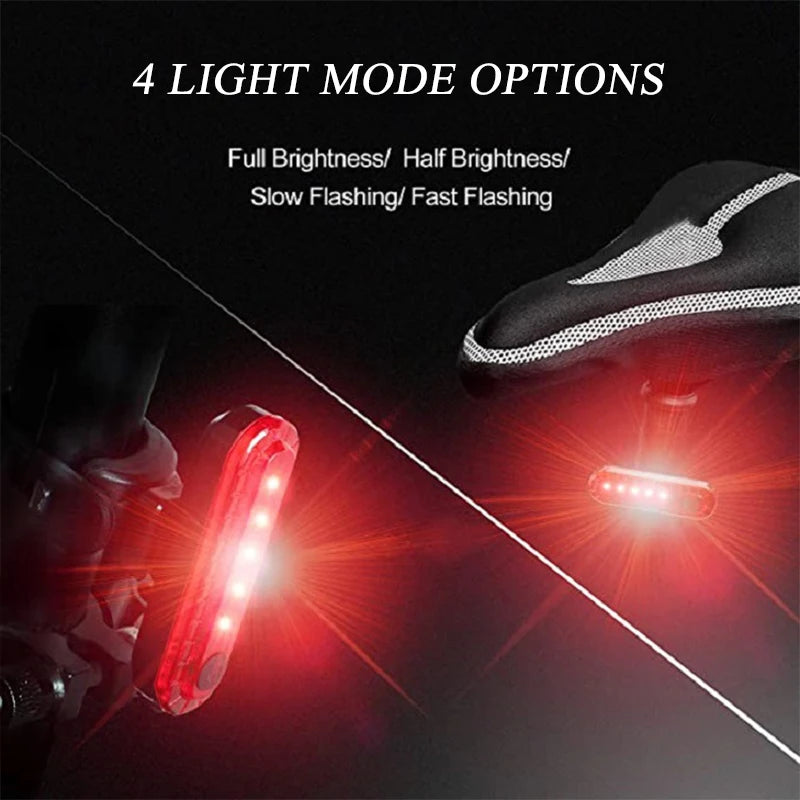 2PCS Bike Taillights USB Rechargeable Rear Lamp Ultra Bright Tail Light 220mAh LED Waterproof Riding Warning Red Bicycle Light