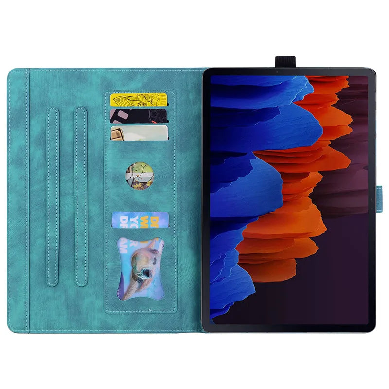 For Samsung Galaxy Tab S7 FE 12.4 Tablet Case Cute Cat Flower Funda For Galaxy Tab S10 Plus S9 FE S7 S8+ A9 Plus 11 12.4 Cover