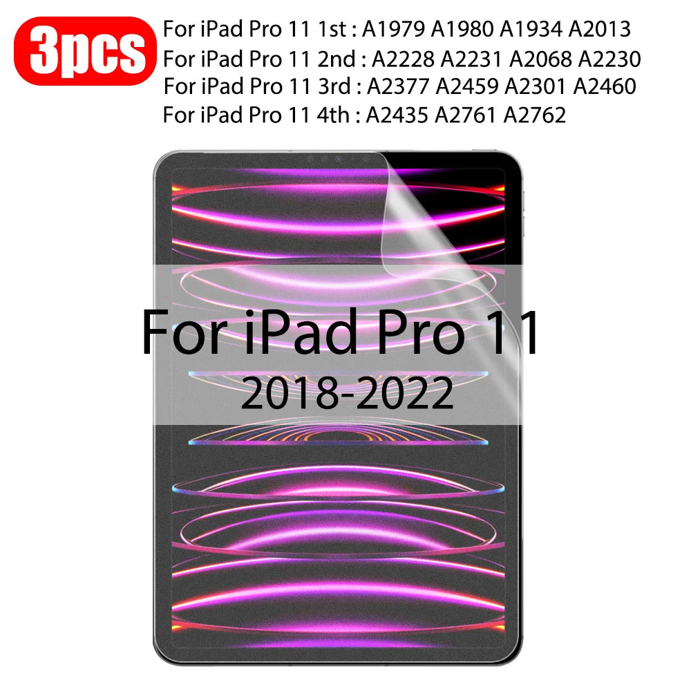 3Pcs Paper Feel Like Screen Protector For ipad Air 11 Pro 13 2024 10th 9th Generation 8 7 6 Air 5 4 Pro 11 12.9 10.5 No Glass