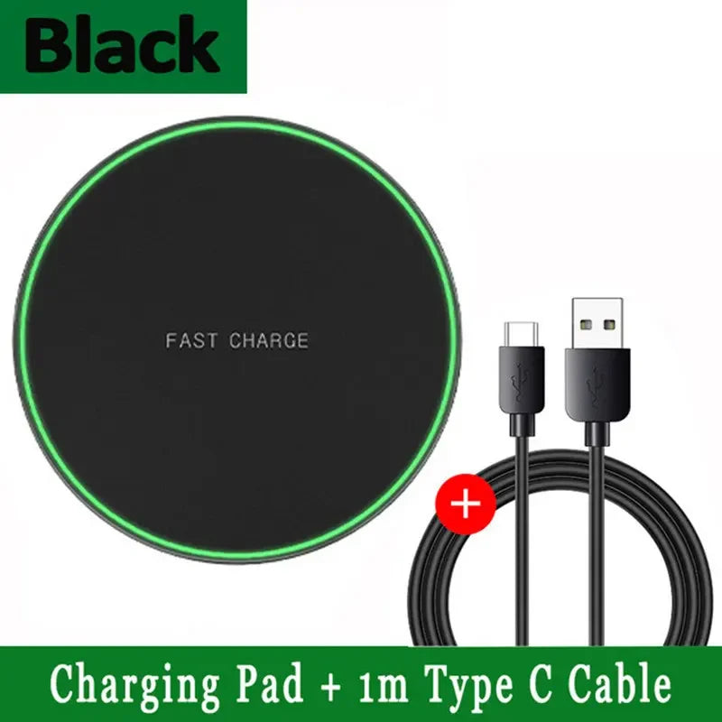 30W Super Fast Wireless Charger For Samsung Galaxy S20 S10 S9 S8 Note Phone Charging Pad For iPhone 15 14 13 12 Pro Xs Max X 8