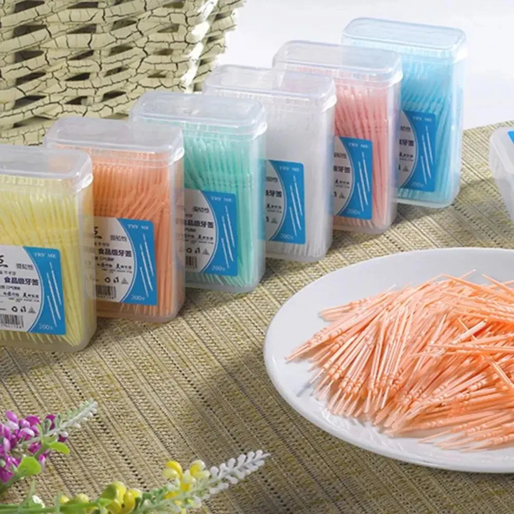 【Hot sales】Disposable double-head floss 200 toothpicks, floss, toothpicks Dental cleaning and care supplies