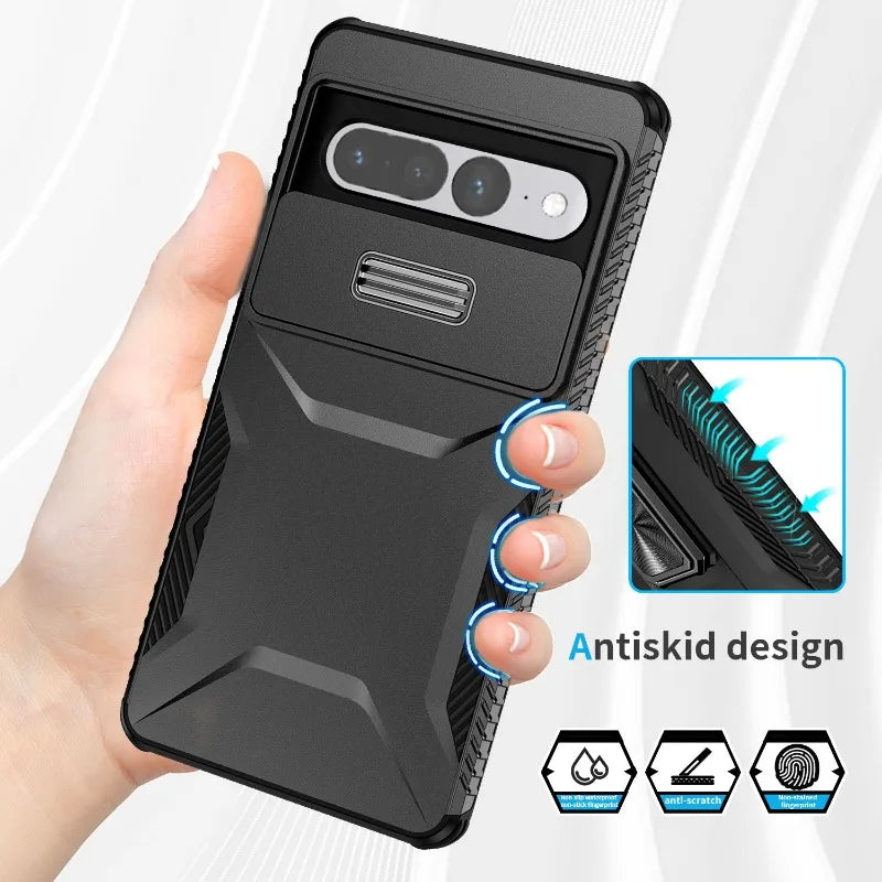 Military-grade Anti-fall and Anti-slip Camera Lens Slide Out Phone Case for Pixel 7 7PRO 7A 8 8PRO 8A 9/9PRO 9PRO XL Hard shell