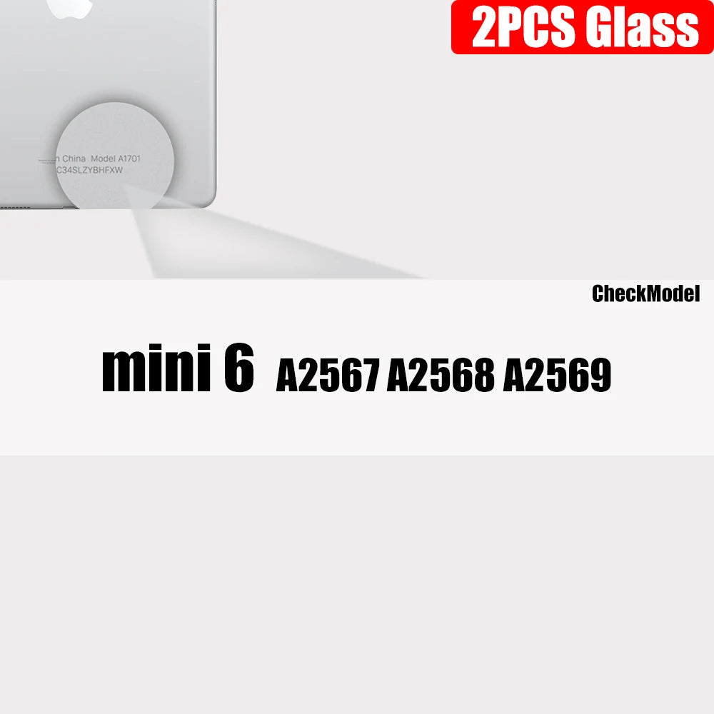 2pcs Clear Tempered Glass For Ipad 9 8 7 6 5 9th Generation 8th 7th 6th Screen Protector For Ipad Pro 11 10.5 9.7 Air 5 4 Mini 6