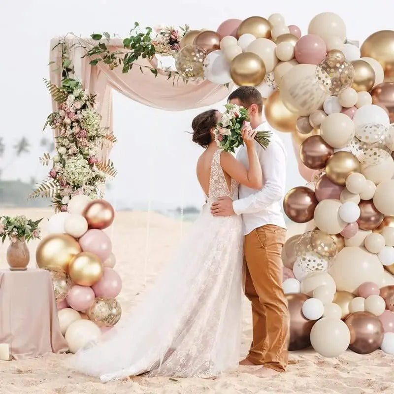 Retro Pink Gold Balloon Garland Arch Kit Wedding Birthday Ballon 1st Birthday Party Decoration Kids Baby Shower Latex Baloons