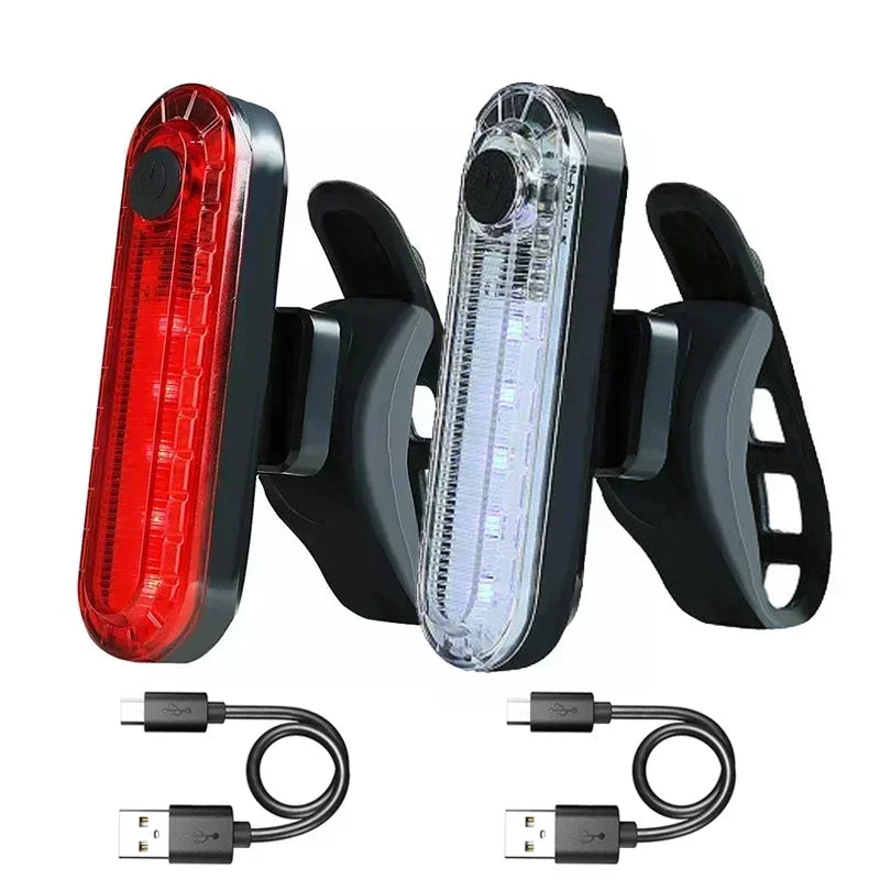 2PCS Bike Taillights USB Rechargeable Rear Lamp Ultra Bright Tail Light 220mAh LED Waterproof Riding Warning Red Bicycle Light