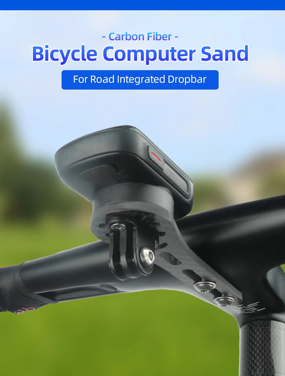Bicycle Integrated Handlebar Computer Bracket for Garmin Bryton Wahoo Road Bike Speedometer Headlight Carbon Fiber Mount Stand