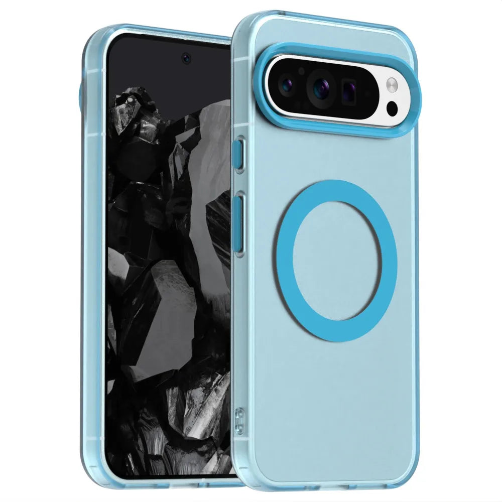 Matte Clear Magnetic Wireless Charging Armor Magsafe Case For Google Pixel 9 8 Pro XL 8A Military Shockproof Candy Color Frosted