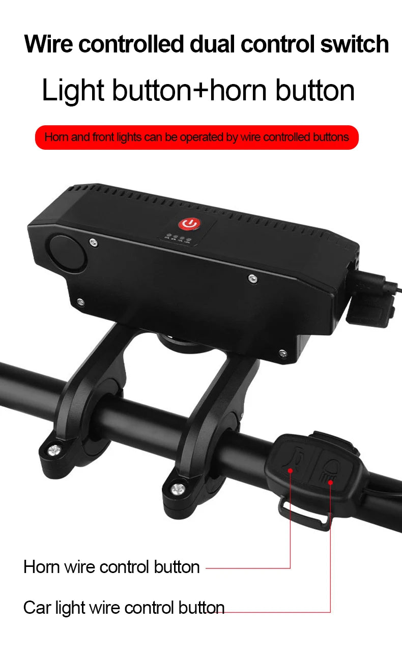 New USB Charging MTB Headlight Bicycle Light LED Waterproof Cycling Lamp Flashlight Cycling Horn Bike Light Front light bicycle
