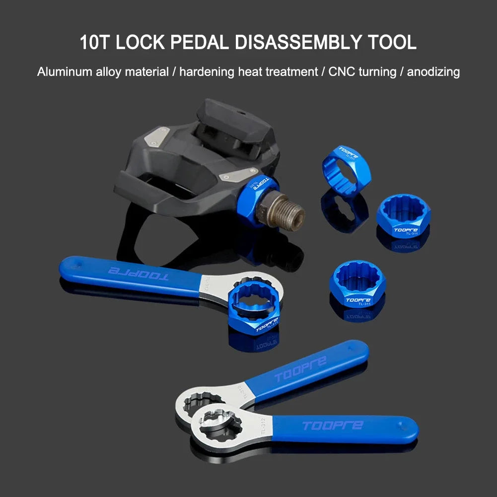 TOOPRE Bicycle Pedal Disassembly Tools Mountain Road Bike Lock Pedal Axle Spindle Shaft Installation Removal for 10-teeth Pedals