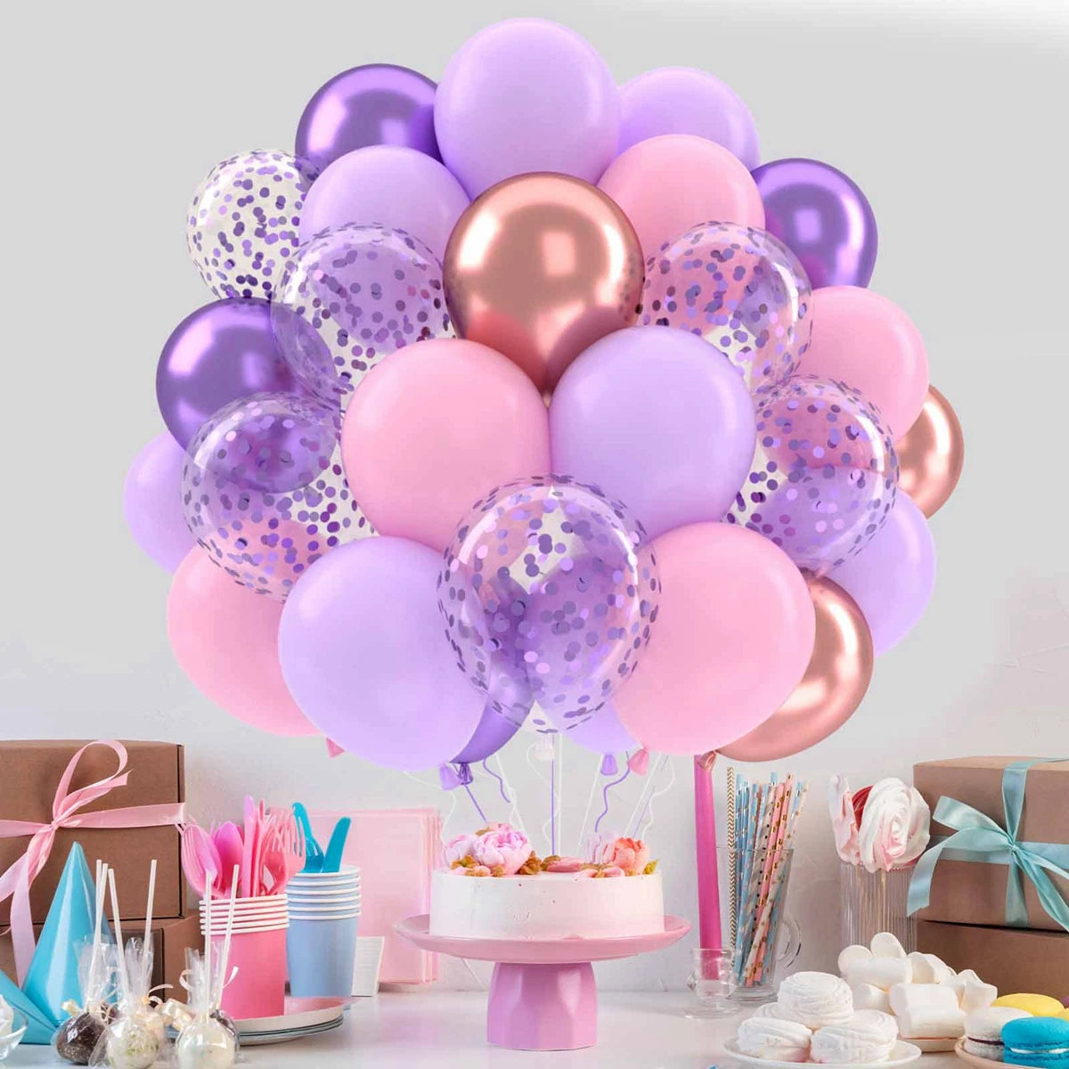 31/36/37/51/101Pcs Metallic Balloons Pearl Latex Balloon Gold Confetti Balloons for Birthday Weddings Baby Shower Party Decor