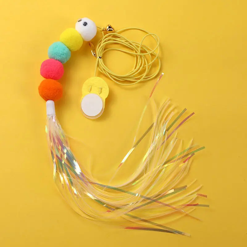 1PC Cat Hanging Cat Toy Hanging Door Elastic Rope Cat Stick Feather Pet Supplies For Cats And Dogs