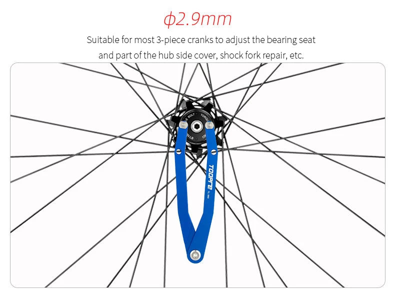 TOOPRE Bicycle Pin Hook Adjustable Wrench DUB Crank Cover Removal Tool Motorcycle Shock Oil Seal Seatshock Fork Repair Tool