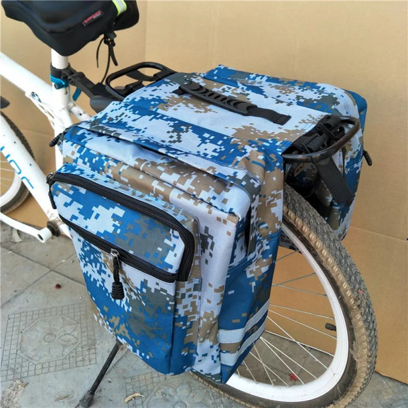 Cycling Double Side Rear Rack Bike 2 In 1 Camo Trunk Bag Mountain Road Bicycle Tail Seat Pannier Pack Luggage Carrier Bike Bag