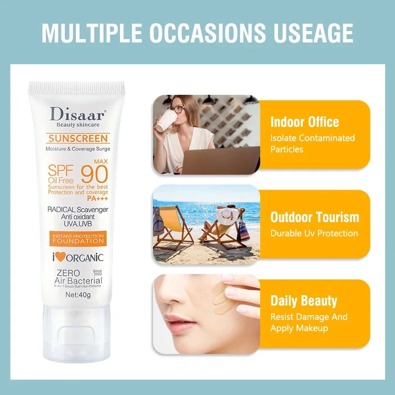 Disaar Facial Sunscreen Cream SPF 90 Body Protector Solar Lotion Original Facial Body Moisturizing UV Protection Sun Sunblock