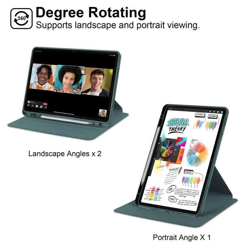 360 Rotation Cover For Redmi Pad Pro Case 12.1 inch with Pencil Holder Cover For Redmi Pad Pro Poco Pad 12 1 2024 Tablet Case