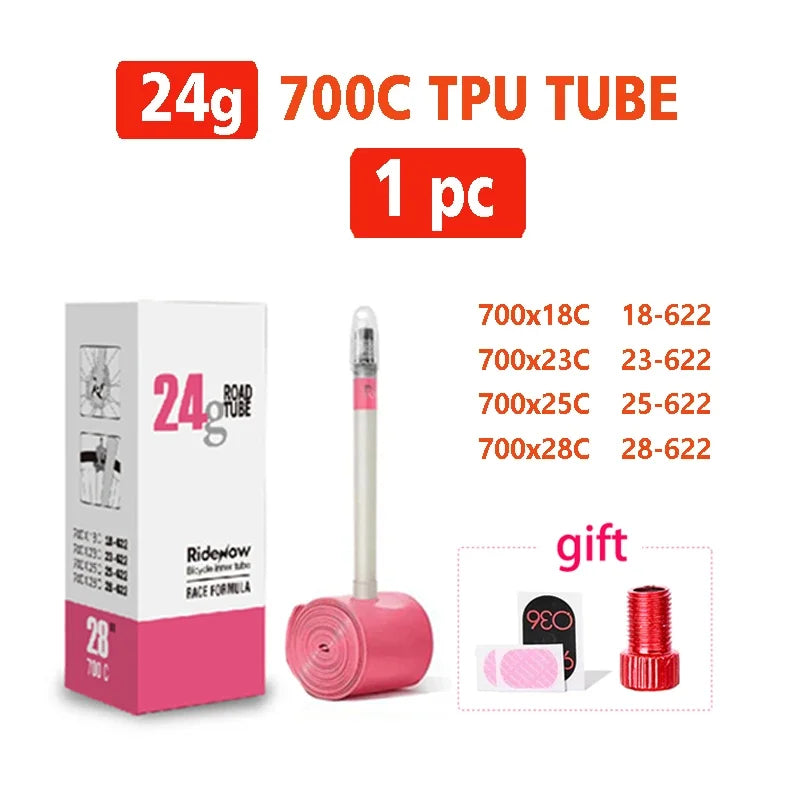 RideNow Ultralight Bike Inner Tube 700c Road Bicycle TPU Inner Tube French Valve Schrader SCHRADER Converter Bike inner Tubes