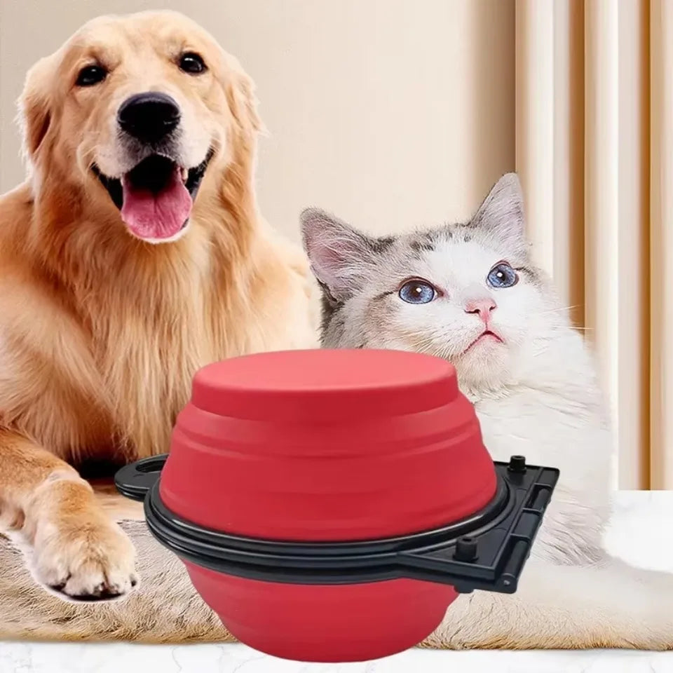 1-piece 2-in-1 foldable dual bowl feeding bowl portable outdoor travel dog and cat drinking bowl pet Supplies