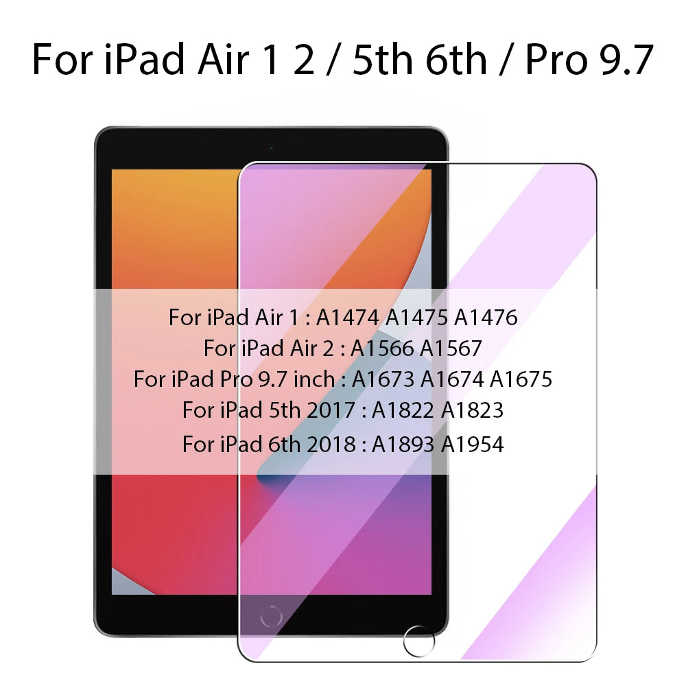 Tempered Glass For Ipad Pro 11 12.9 13 2024 10th 9th Gen Screen Protector For Ipad Air 5 4 Mini 6 10.9 10.2 Film Anti Blue Light