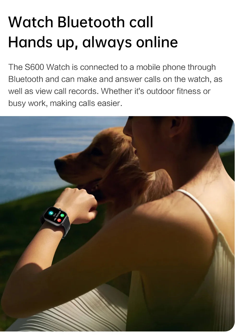2024 2.01'' Smart Watch Bluetooth Call Play Music Smartwatch Fitness Sport Waterproof Watches for Men Women iPhone Android