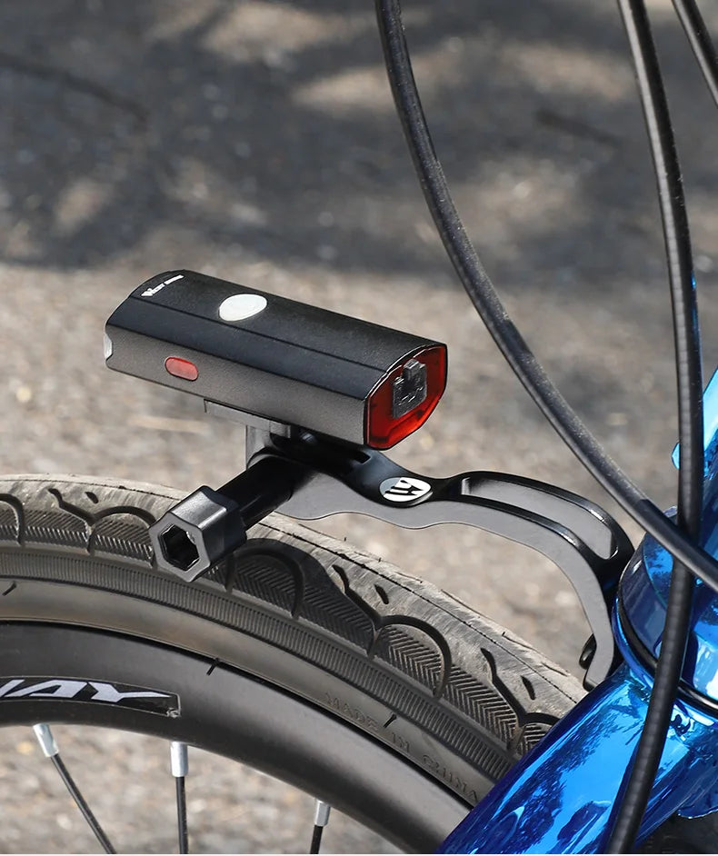 WEST BIKING Front Fork Light Holder Adjustable Aluminum Alloy Bracket For GOPRO Sport Camera Lamp Mount Stand Bike Accessories