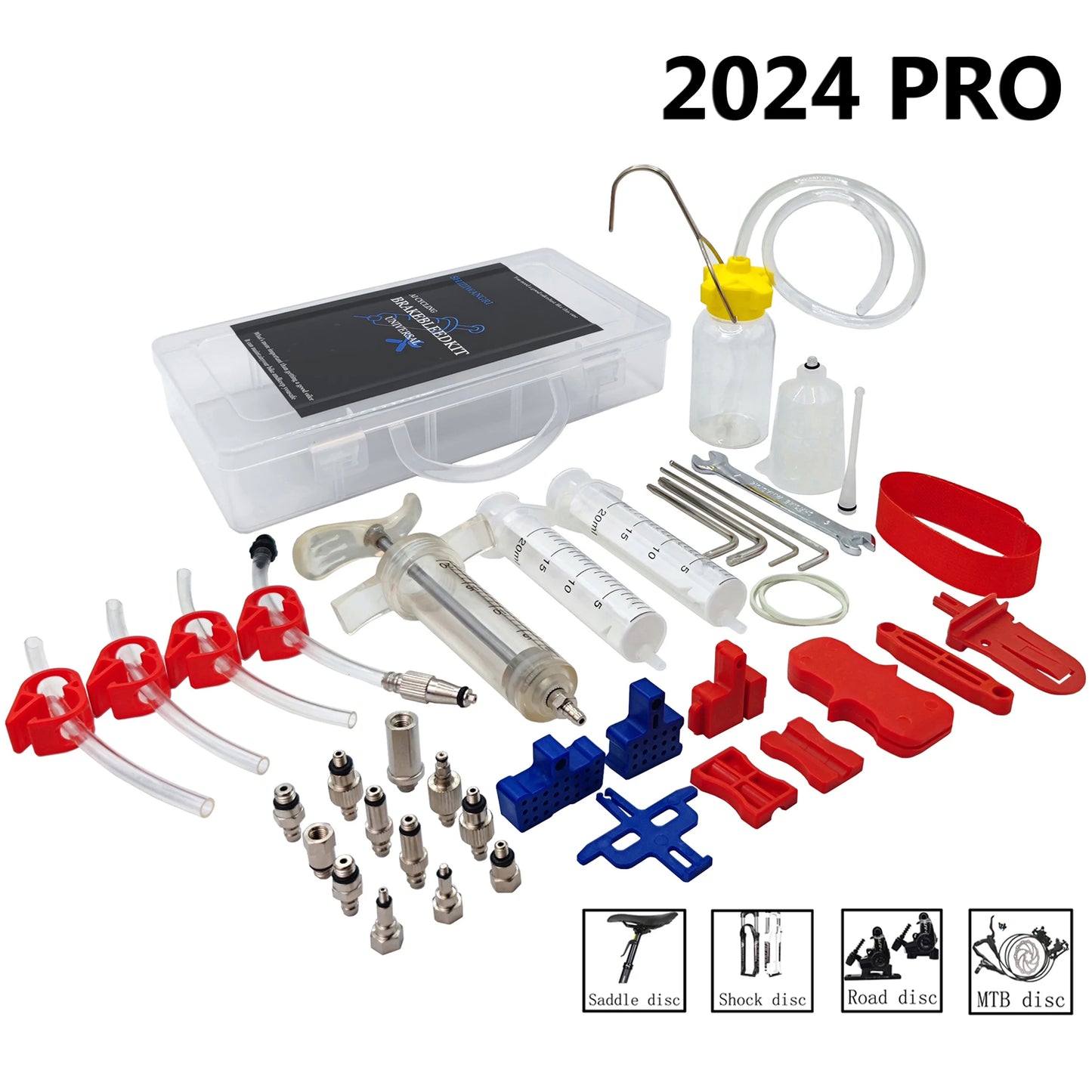 2024 Pro Bicycle Hydraulic Disc Brake Oil Bleed Kit For SHIMANO,SRAM,Avid,Series MTB Road Bike Brake Repair Tools
