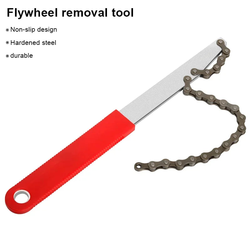 Bike Flywheel Removal Tool Kit With Cassette Wrench 12 Teeth MTB Cassette Sprocket Removal Wrench Portable Bicycle Repair Tools