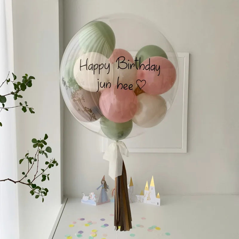 10pcs 8/10/12/16/18/20/24/inch Transparent Bobo Balloon Clear Bubble Balloon For Wedding Birthday Party Decoration Helium Ballon