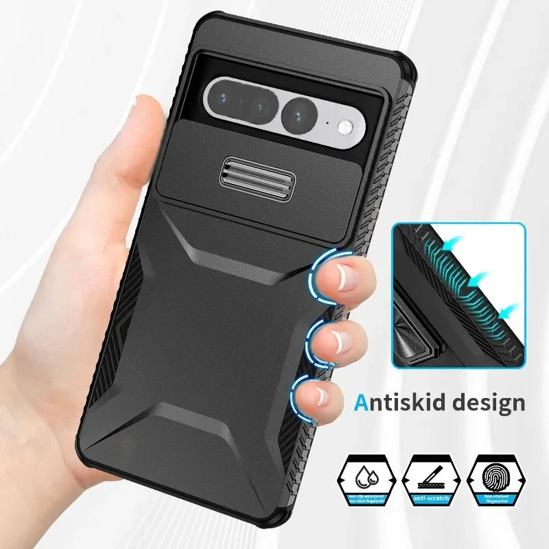 Military-grade Anti-fall and Anti-slip Camera Lens Slide Out Phone Case for Pixel 7 7PRO 7A 8 8PRO 8A 9/9PRO 9PRO XL Hard shell