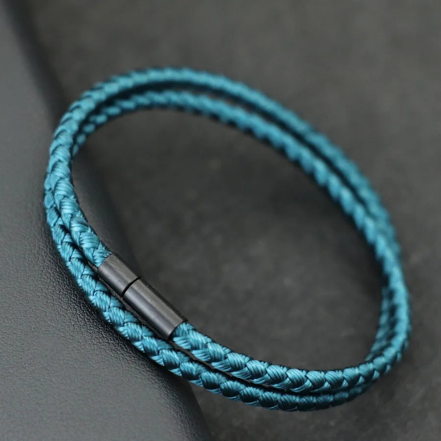 2025 New Simple Style Keel Rope Bracelet For Men Bilayer Wrap Braslet Bangle Homme Nautical Braclet Gifts For Him Pulseria Joias