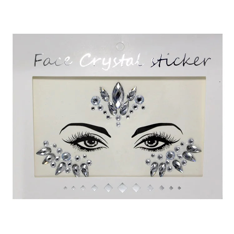 3D Rhinestone Bright Face stickers for festival Glitter Makeup Jewelry Sticker on Face crystals Gems jewels diamonds decoration