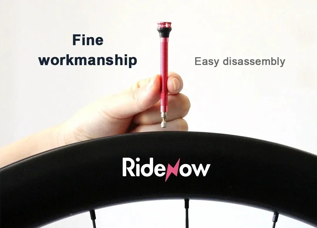 Ridenow Tubeless Valve 45/65/85mm Anodized Aluminum Alloy Bicycle Presta Valve Removable Core Air Valve for Road MTB Gravel Bike