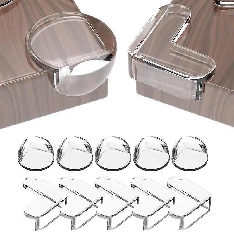 Table Corner Protector Transparent Self-adhesive Anti-collision Furniture Corner Protector Children's Protective Tools(5pcs)