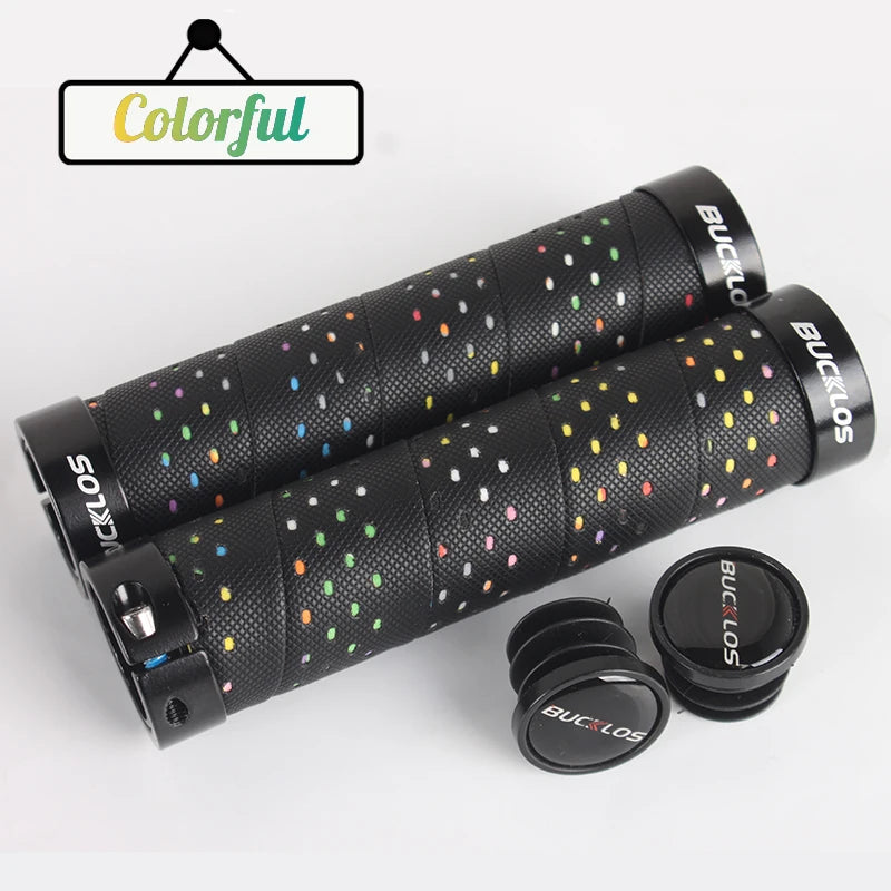 BUCKLOS Bicycle Grips Bike Handlebar Grips Non-slip Aluminum Double Lock Bicycle Handles MTB Cuffs Mountain Bike Grips