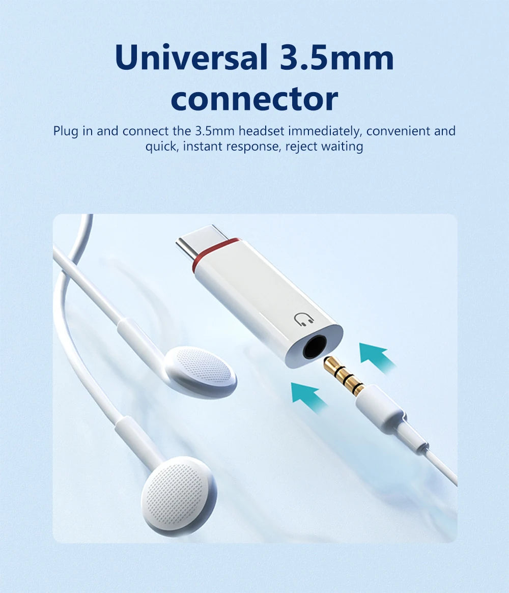 3.5mm Female to Type C Male Adapter For Samsung For Xiaomi Redmi Huawei Wired Headset Converter OTG Earphone Audio AUX Adapter