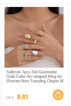 Salircon Fashion Simple CCB Small Ball Ring for Women Men 2024 Punk Hip Hop Metal Open Finger Ring Female Jewelry Gift