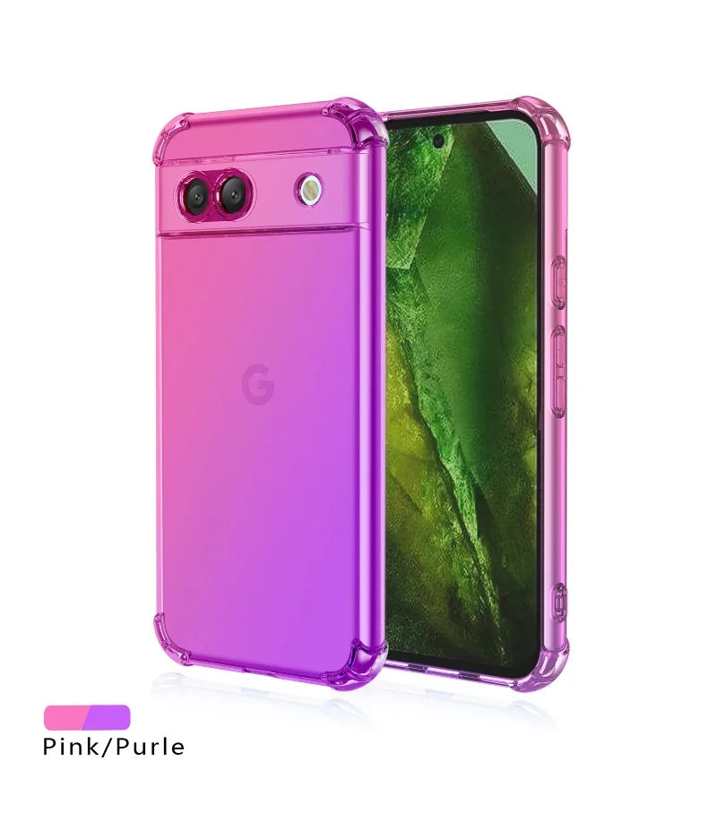 Shockproof Gradient Airbag TPU Case for Google Pixel 9 Pro XL 8A 8 Pro 7A 7 Pro 6A Protective Cover Fundas Coque Capa Shell