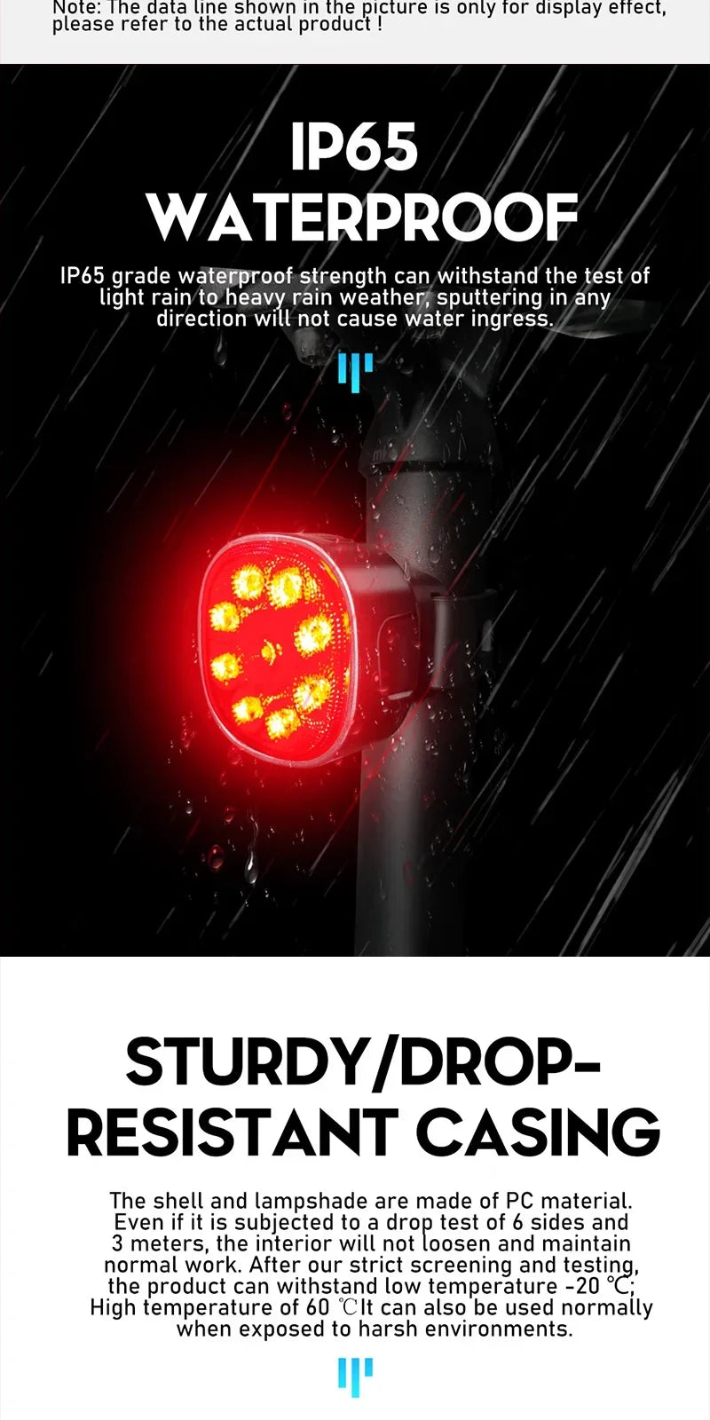 Bike Lights Set High Brightness MTB Bicycle Lamp Type-C Rechargeable Front and Rear Cycling Safety LED Lighting Bicycle Lantern