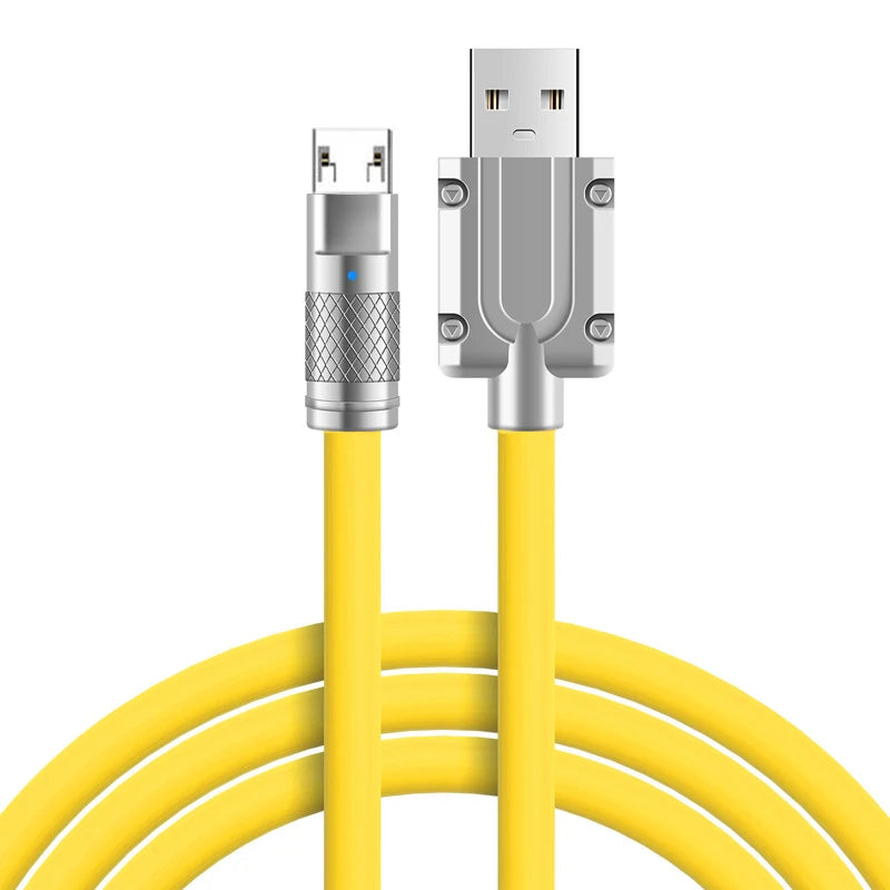 120W 7A Fast Charging Micro USB Cable For Andriod Universal Mobile Phone Alloy Soft Micro Wire Quick Charge USB Data Cables Cord
