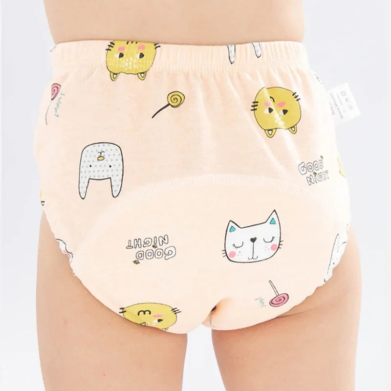 6 Layer Waterproof Reusable Cotton Baby Training Pants Infant Shorts Underwear Cloth Baby Diaper Nappies Panties Nappy Changing