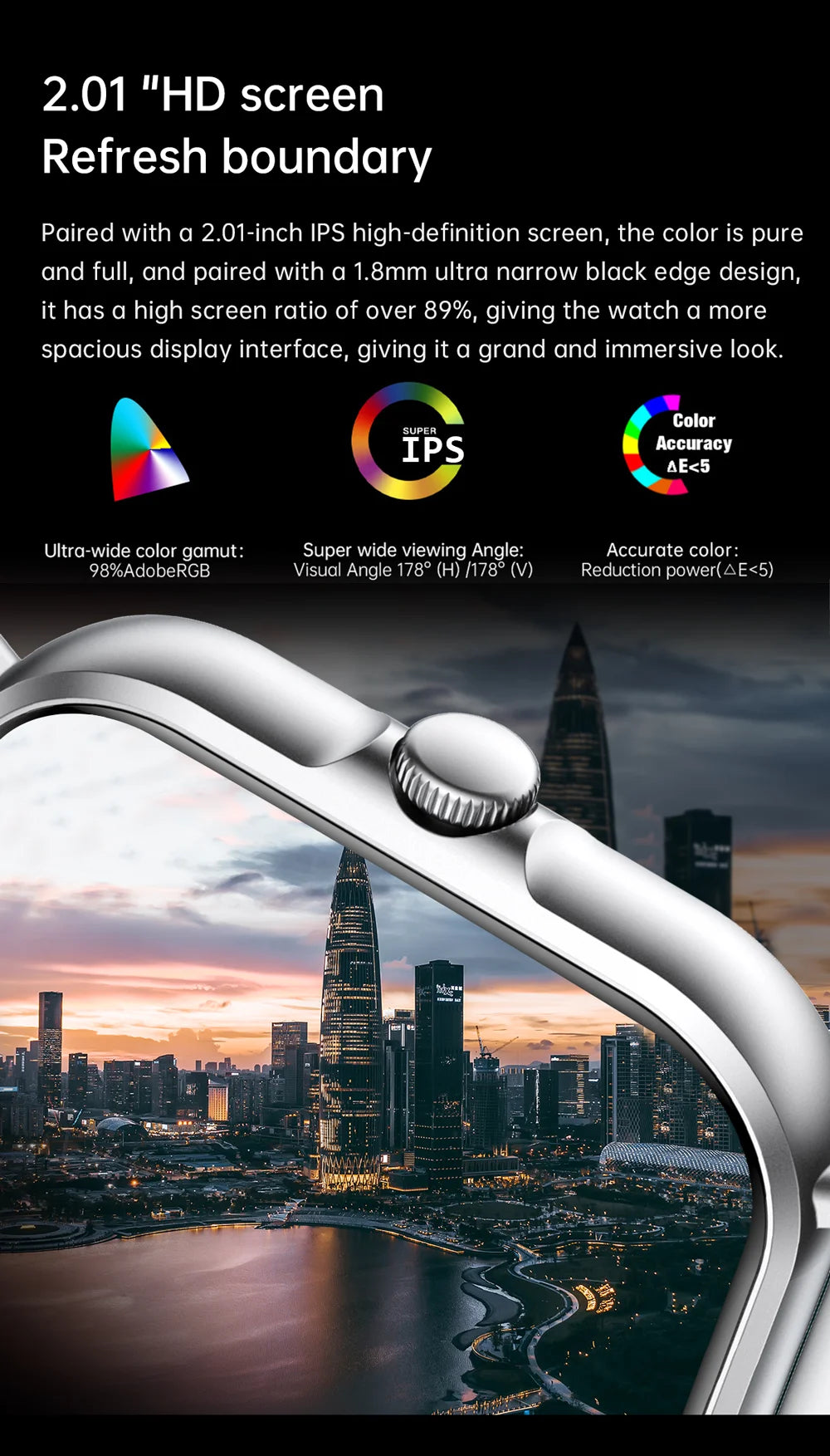 2024 2.01'' Smart Watch Bluetooth Call Play Music Smartwatch Fitness Sport Waterproof Watches for Men Women iPhone Android