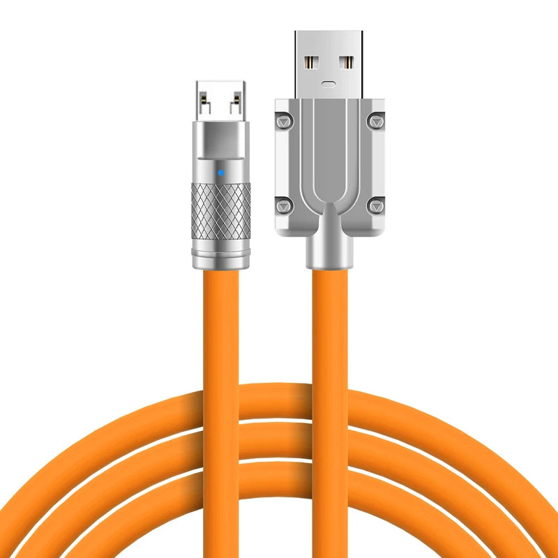 120W 7A Fast Charging Micro USB Cable For Andriod Universal Mobile Phone Alloy Soft Micro Wire Quick Charge USB Data Cables Cord