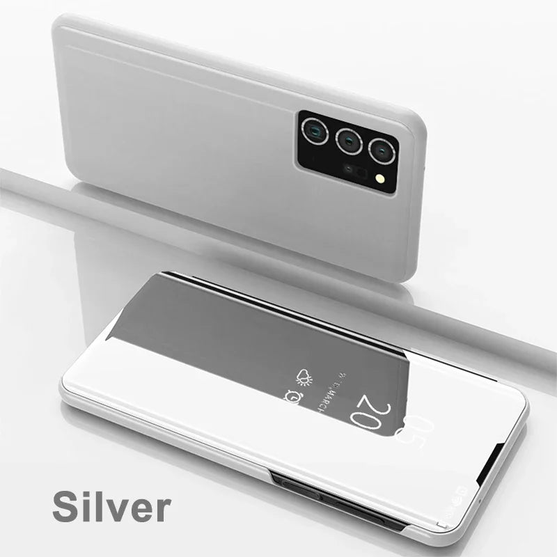 Smart View Mirror Flip Case For Samsung Galaxy A55 A35 A25 A05S A14 A54 A34 A24 5G 4G Cover Stand Fold Capa Fundas Shell Coque