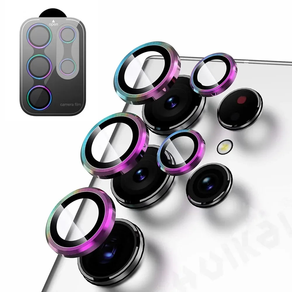 2 PCS for Samsung Galaxy S25 Ultra S24 Plus S23 Camera Lens Protector Tempered Glass Camera Cover Screen Protector Metal Scratch