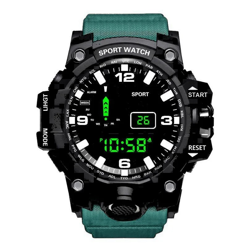 YIKAZE Sports Watch Men's LED Digital Watches Multifunction Military Waterproof Fitness Electronic Watch For Man
