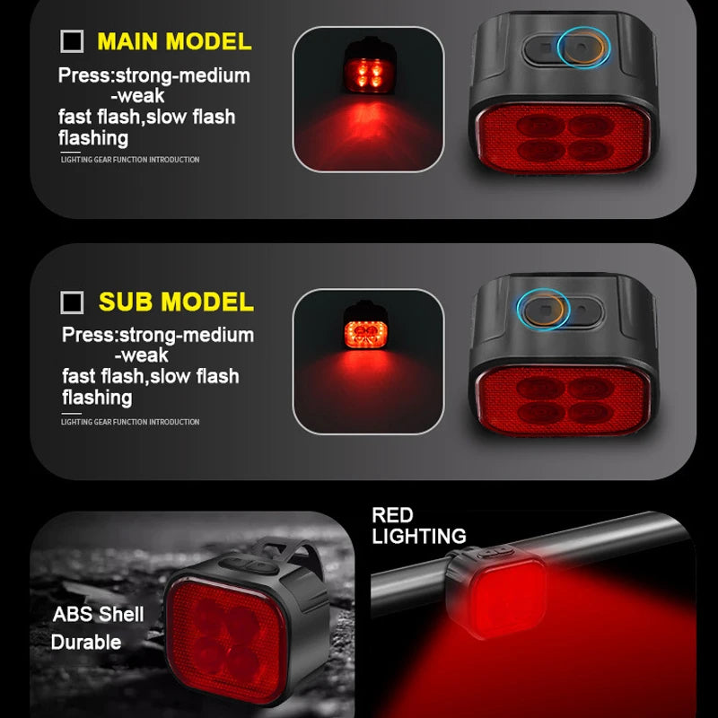 Bicycle Lights High Bright Cycling Lamp Front and Rear USB Rechargeable MTB Bike Headlight Taillight Waterproof Lantern Lighting