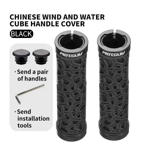 MOTSUV Bicycle Handle Bar Grips MTB Bike Soft Double-sided Locking Handlebar Cover Plug Rubber Non-slip Cycling Accessories Part