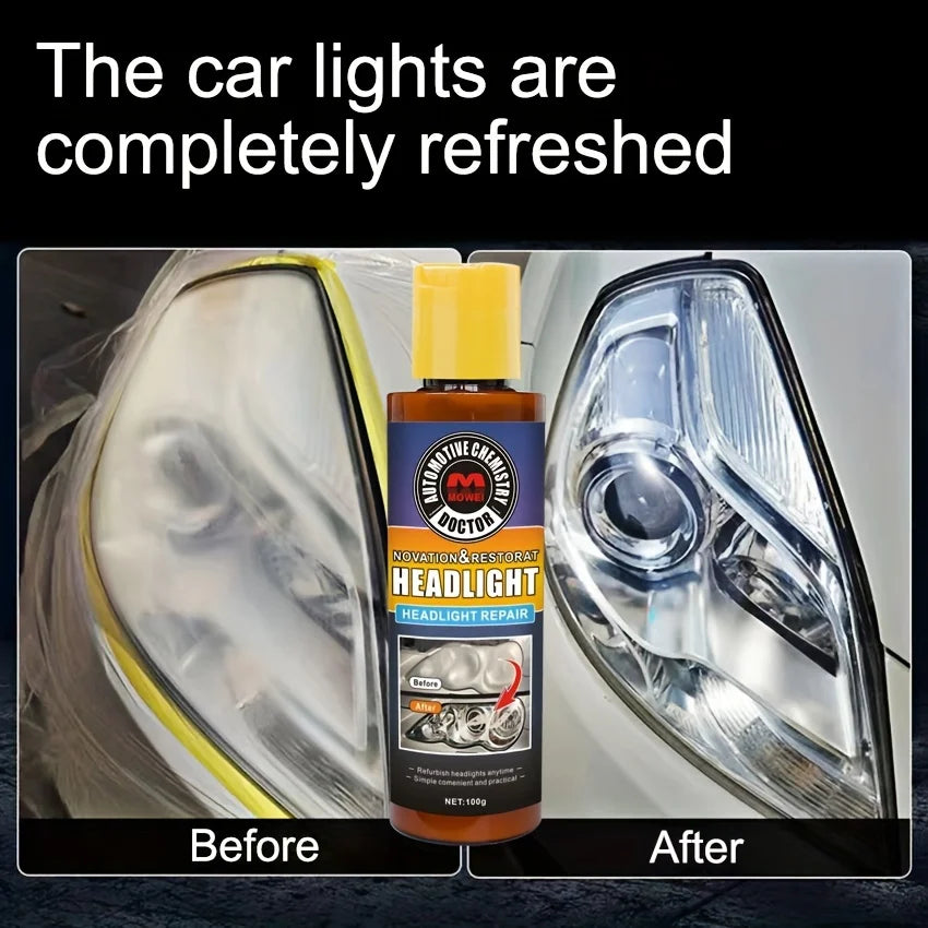 Car Headlight Restoration Polishing Kits Headlamp Scratch Remover Repair Cleaning Paste Remove Oxidation Headlight Polish Liquid