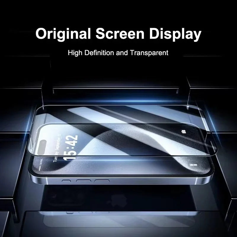 1-2PCS Premium Tempered Glass For iPhone 16 15 14 13 12 11 Pro Max Plus XS XR Easy Installation Glass Dust Free Screen Protector