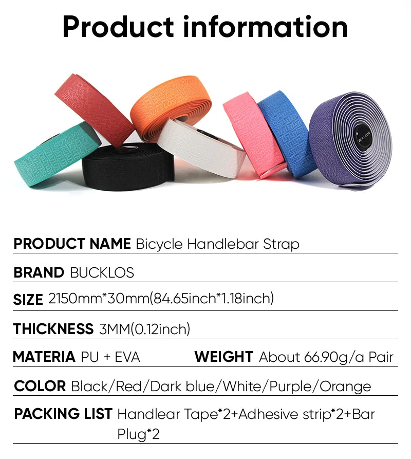 Bike Handlebar Tape EVA PU Road Bicycle Handlebar Tape Anti-slip Shock Absorption Cycling Wrap End Plug Bike Accessories