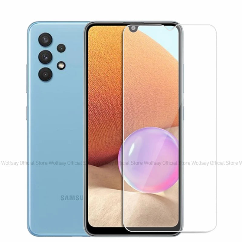 2/4PCS Screen Protector For Samsung Galaxy A12 Tempered Glass For Samsung Galaxy A12 A22 A32 A52 Full Glue Cover Protective Film